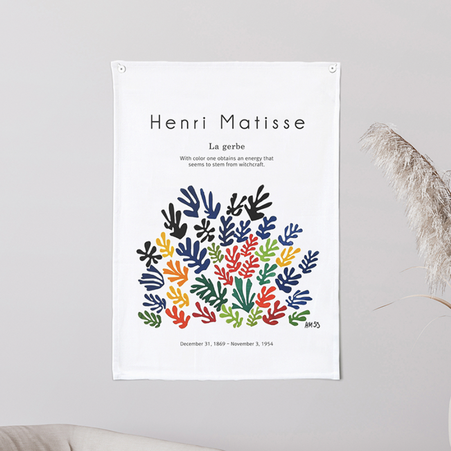 Lagerbe fabric poster by Henry Matisse, 50cm x 70cm, showcasing a unique modern design in vibrant colors.