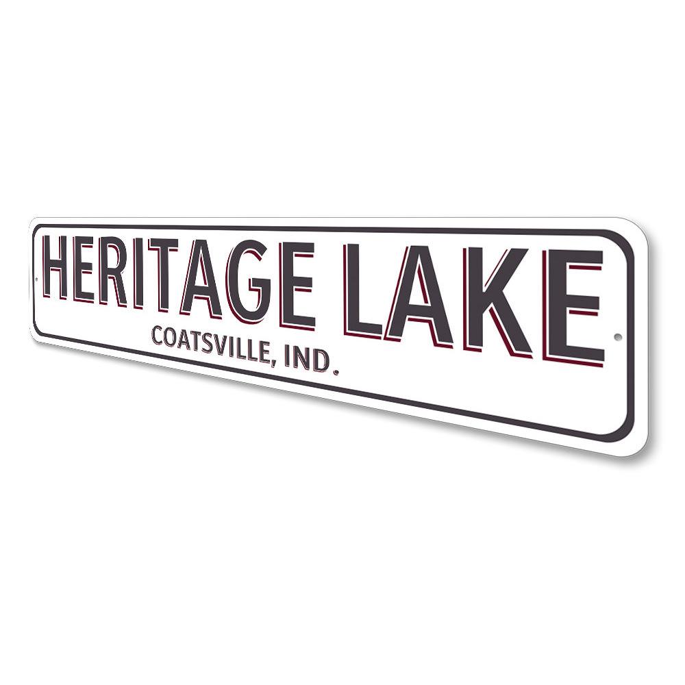 A beautifully crafted Lake House City State Sign made from high-quality aluminum, showcasing a personalized design perfect for lakeside homes.