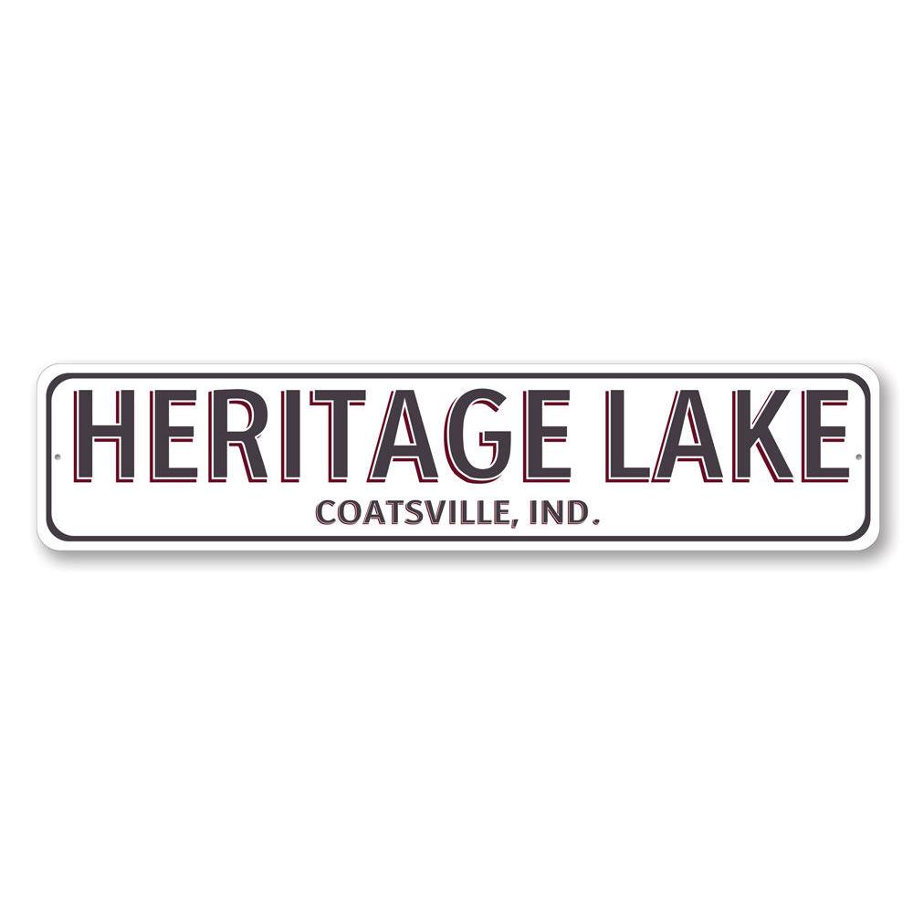 A beautifully crafted Lake House City State Sign made from high-quality aluminum, showcasing a personalized design perfect for lakeside homes.
