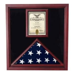 Large Flag and Document Case designed for displaying burial flags and certificates, showcasing quality craftsmanship and American-made materials.