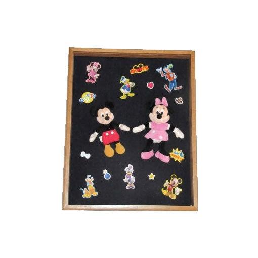 Large Memory Showcase made of solid oak or cherry hardwood, featuring pinable and Velcro backing for displaying cherished items.