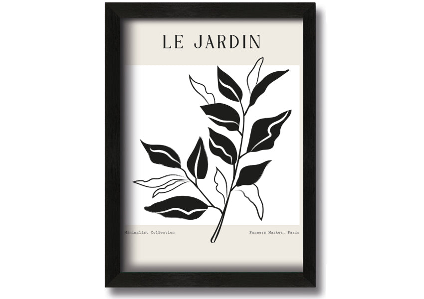 A beautifully framed print of Le Jardin Flowers, showcasing vibrant floral designs in a stylish frame.