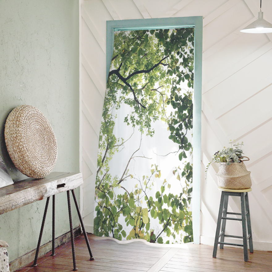 Leaf Sky decorative piece measuring 140cm x 200cm, featuring vivid prints and a soft, sturdy material.