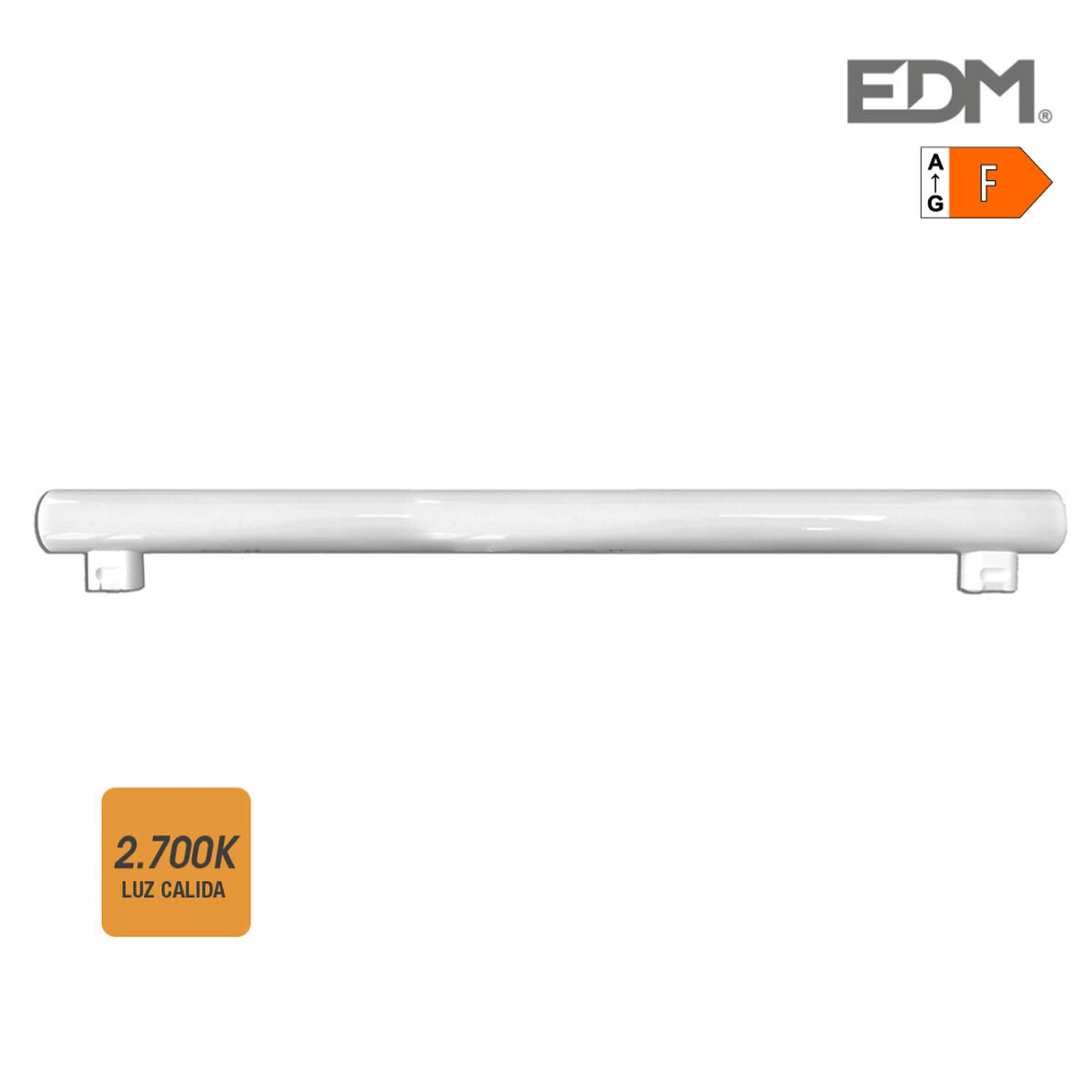 White tube light, warm color temperature.