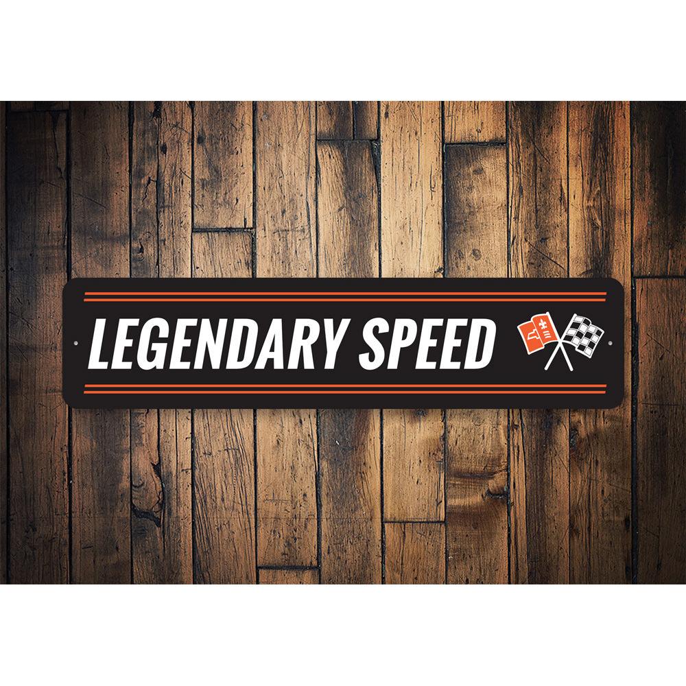 Legendary Speed Chevy Corvette Sign made of high-quality aluminum, featuring a vibrant design perfect for car enthusiasts.