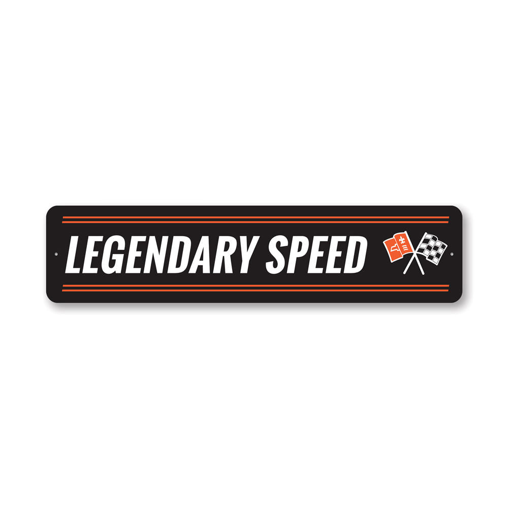 Legendary Speed Chevy Corvette Sign made of high-quality aluminum, featuring a vibrant design perfect for car enthusiasts.