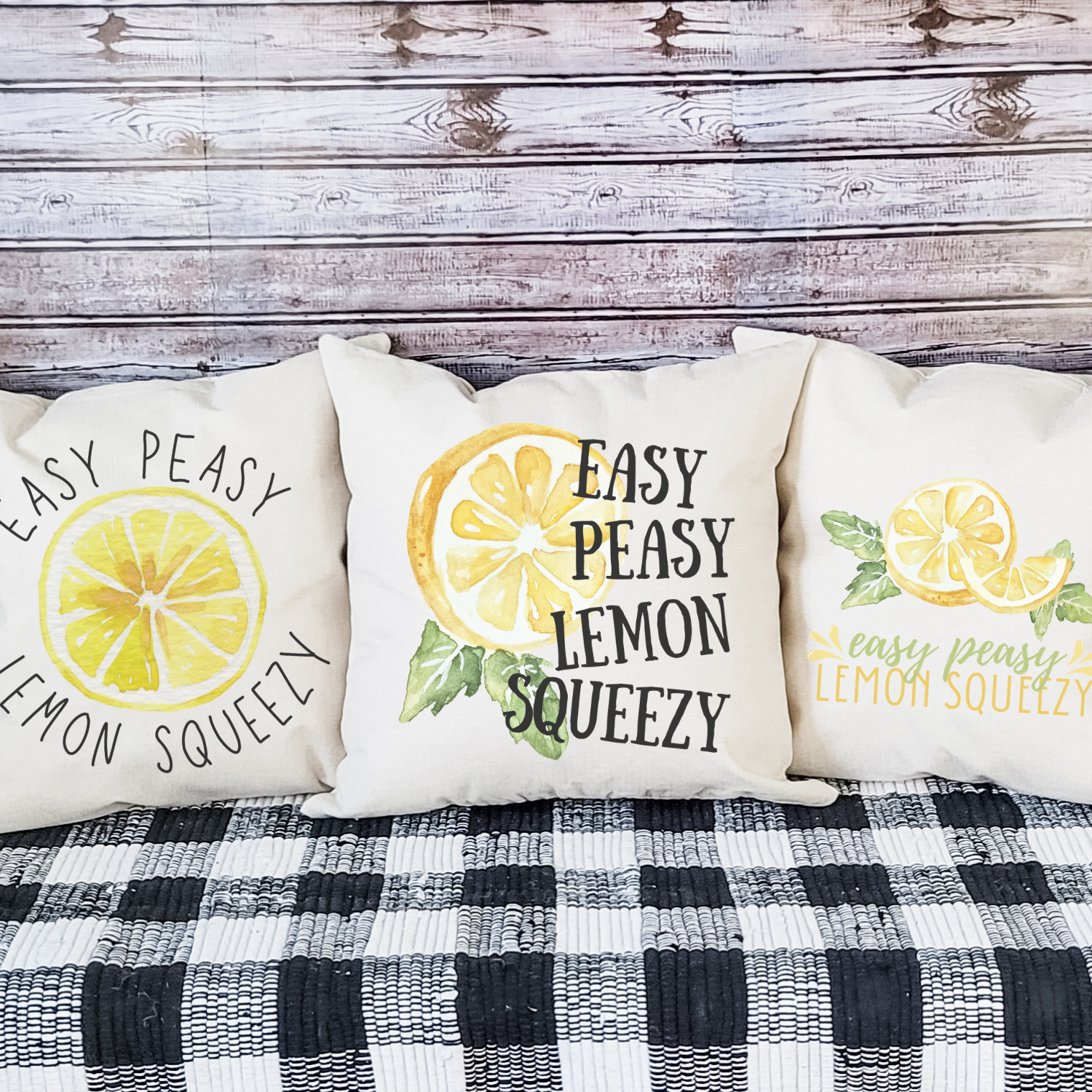 Lemon Squeezy 1 Pillow Cover featuring original woven linen design in light beige color with hidden zipper.