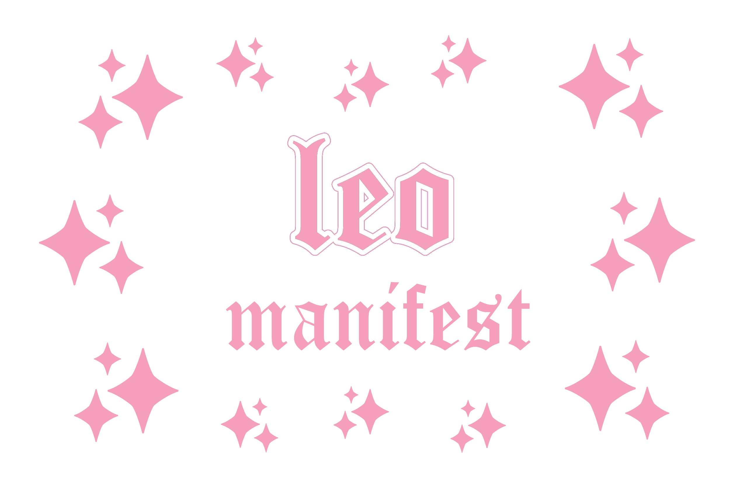 A vibrant collection of Leo horoscope mirror stickers on a vinyl sheet, showcasing 14 unique designs perfect for personalizing mirrors and glass surfaces.