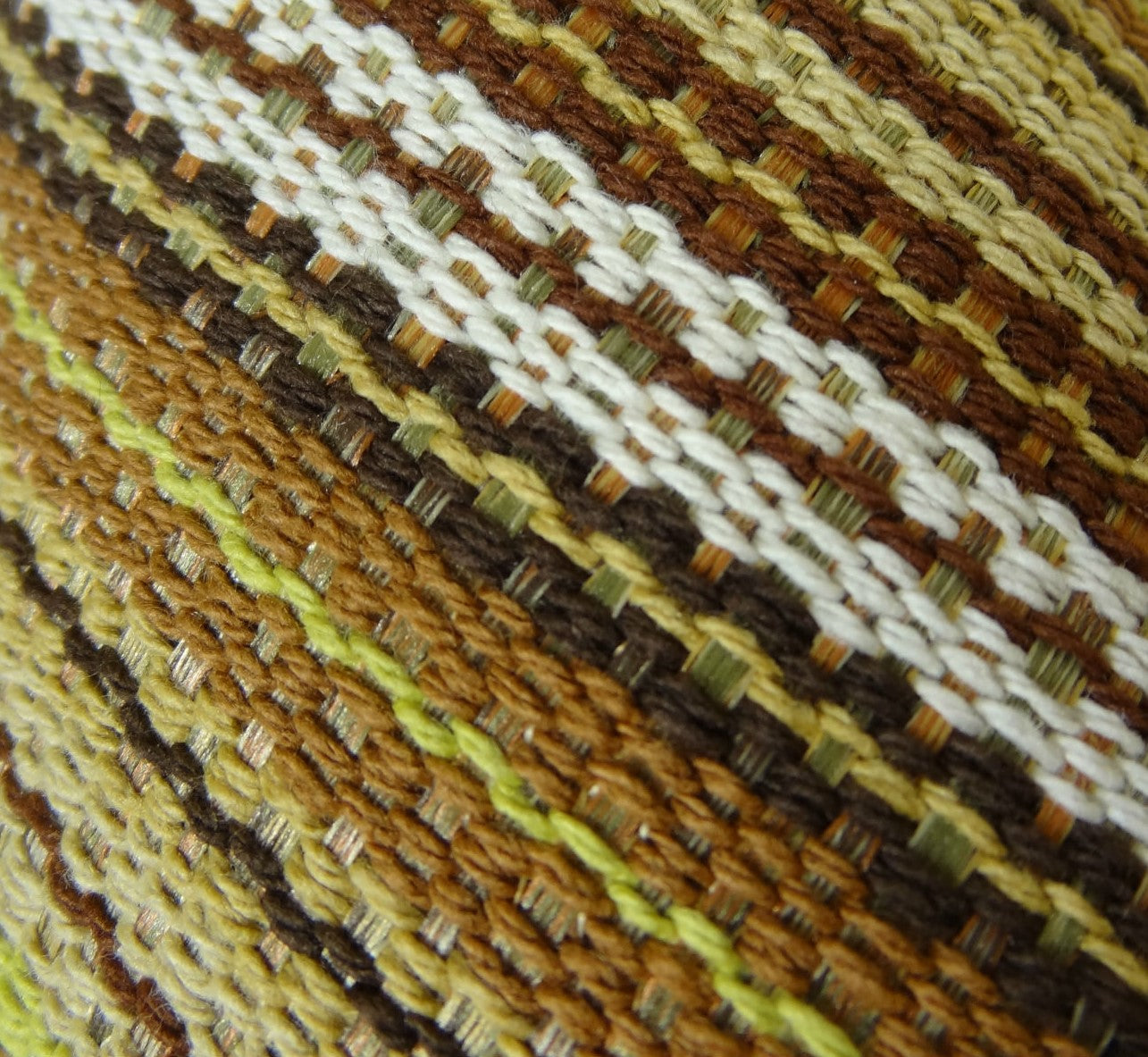 Lexington Park cream green and brown handmade luxury pillow with striped pattern and invisible zipper, showcasing elegant design and quality craftsmanship.