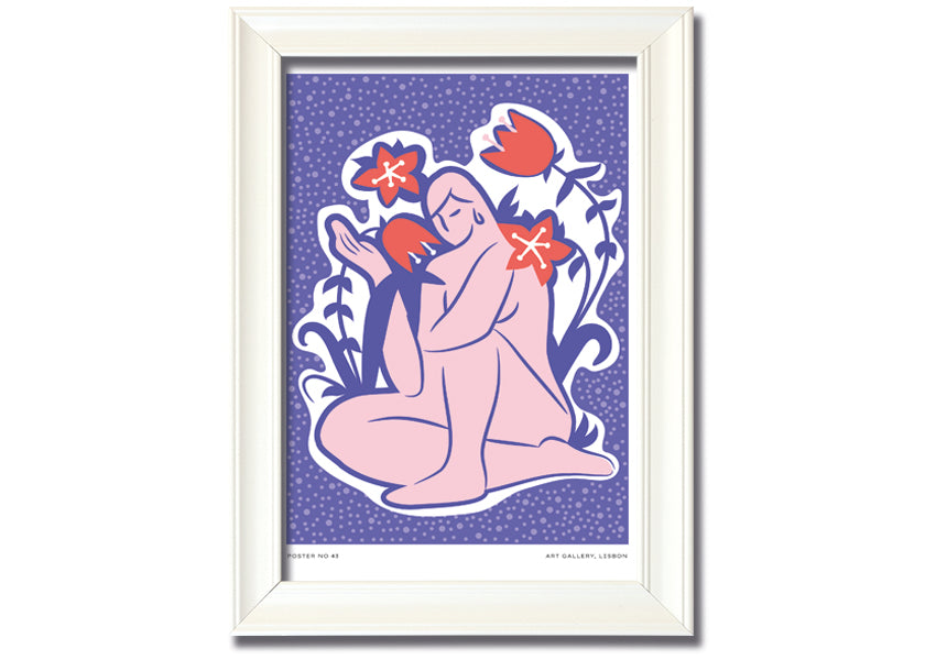 A beautifully framed print of the Lilac Woman Flower, showcasing vibrant lilac blooms in a stylish frame.