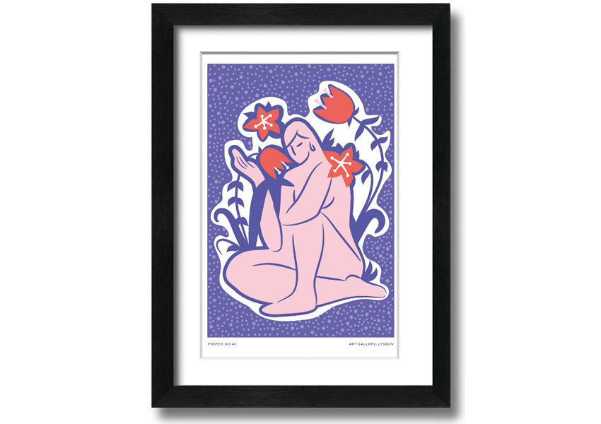 A beautifully framed print of the Lilac Woman Flower, showcasing vibrant lilac blooms in a stylish frame.