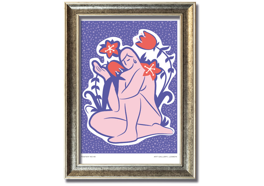 A beautifully framed print of the Lilac Woman Flower, showcasing vibrant lilac blooms in a stylish frame.