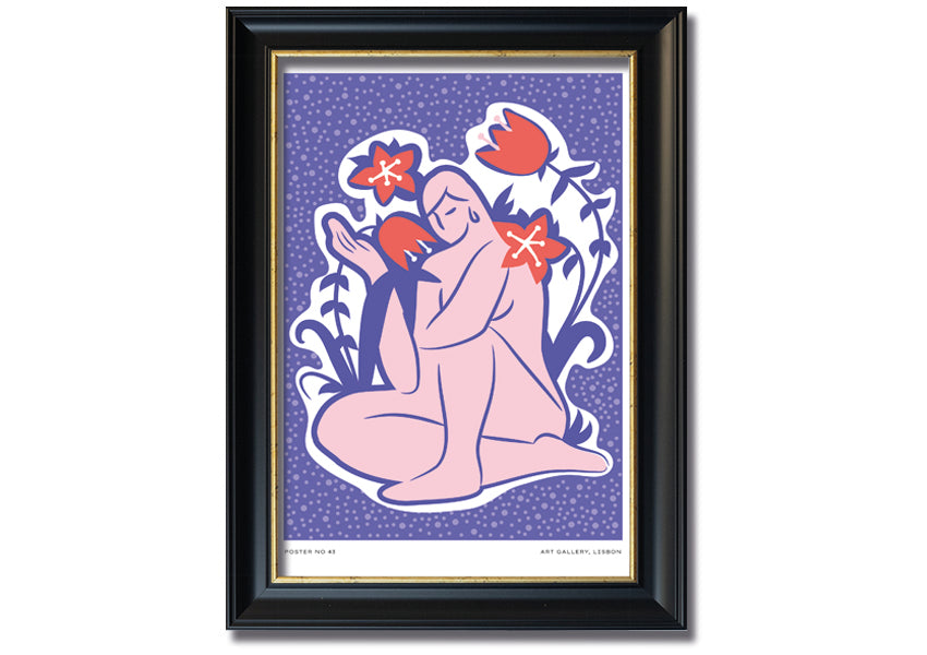 A beautifully framed print of the Lilac Woman Flower, showcasing vibrant lilac blooms in a stylish frame.