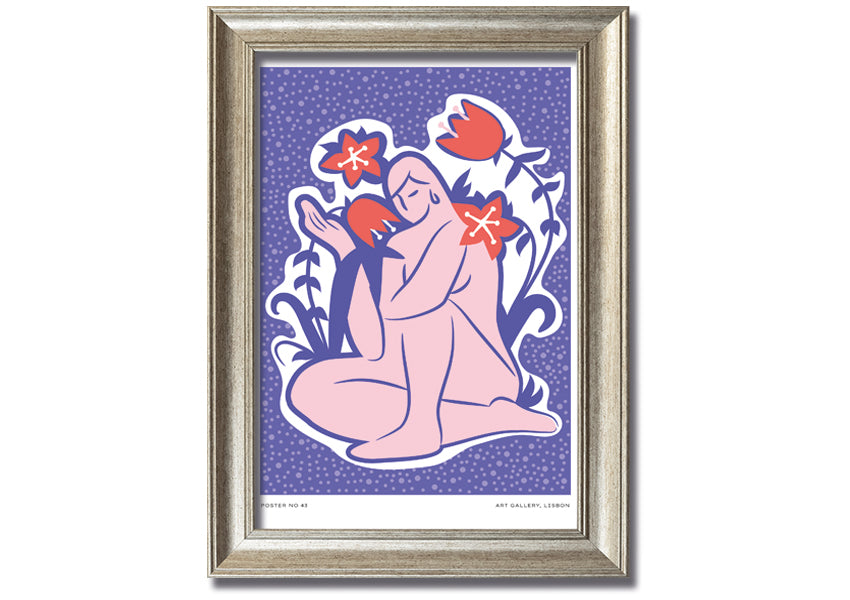 A beautifully framed print of the Lilac Woman Flower, showcasing vibrant lilac blooms in a stylish frame.