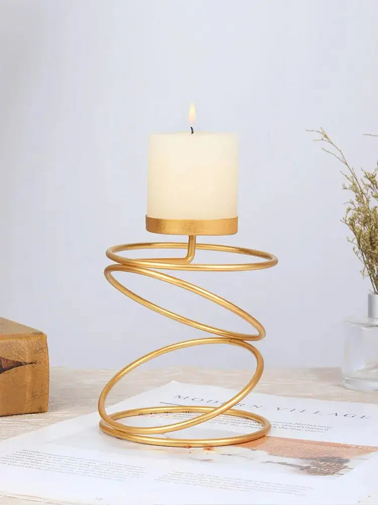 Elegant Luxury Style Metal Candle Holders with a sleek design, perfect for home decor.