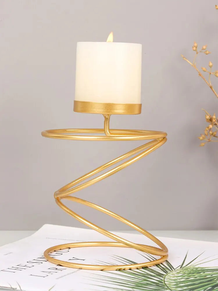 Elegant Luxury Style Metal Candle Holders with a sleek design, perfect for home decor.