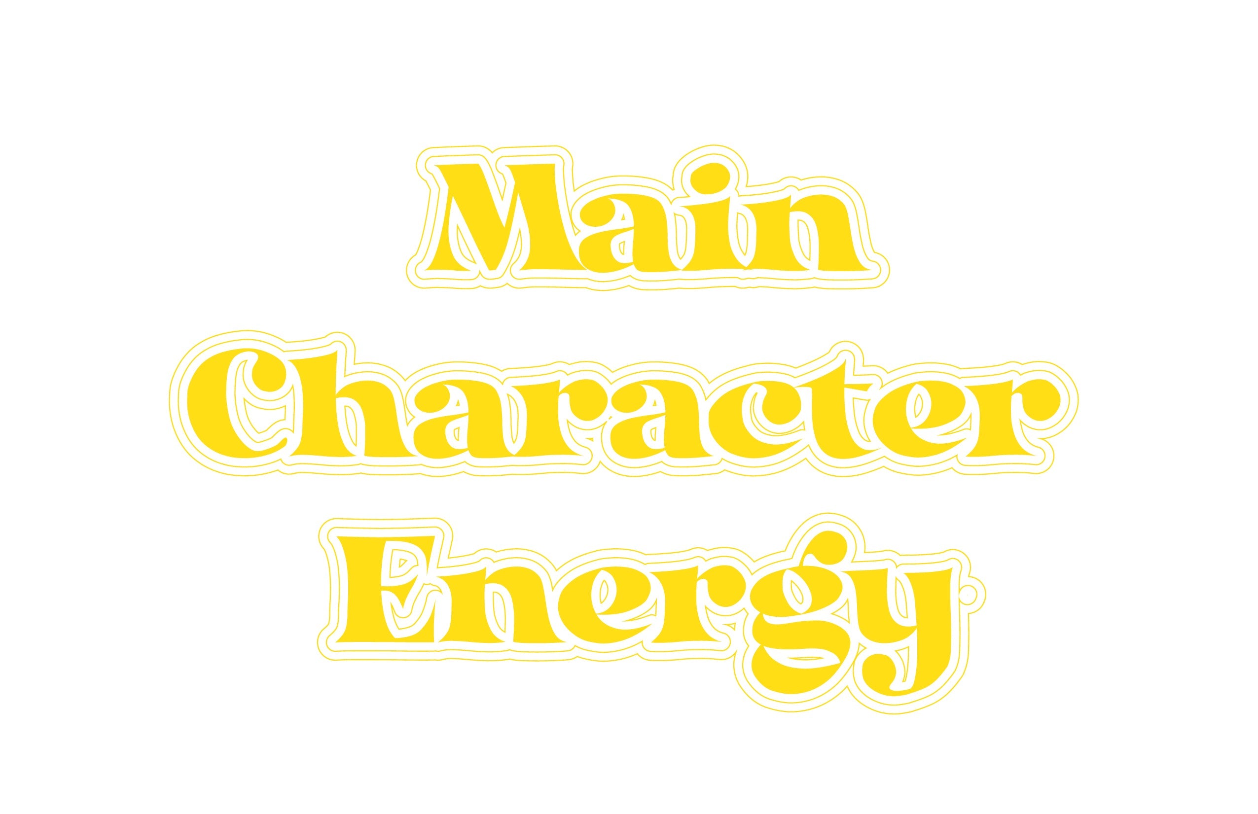 Main Character Energy Mirror Sticker set featuring three stylish designs on a vinyl sheet, perfect for wall decor.