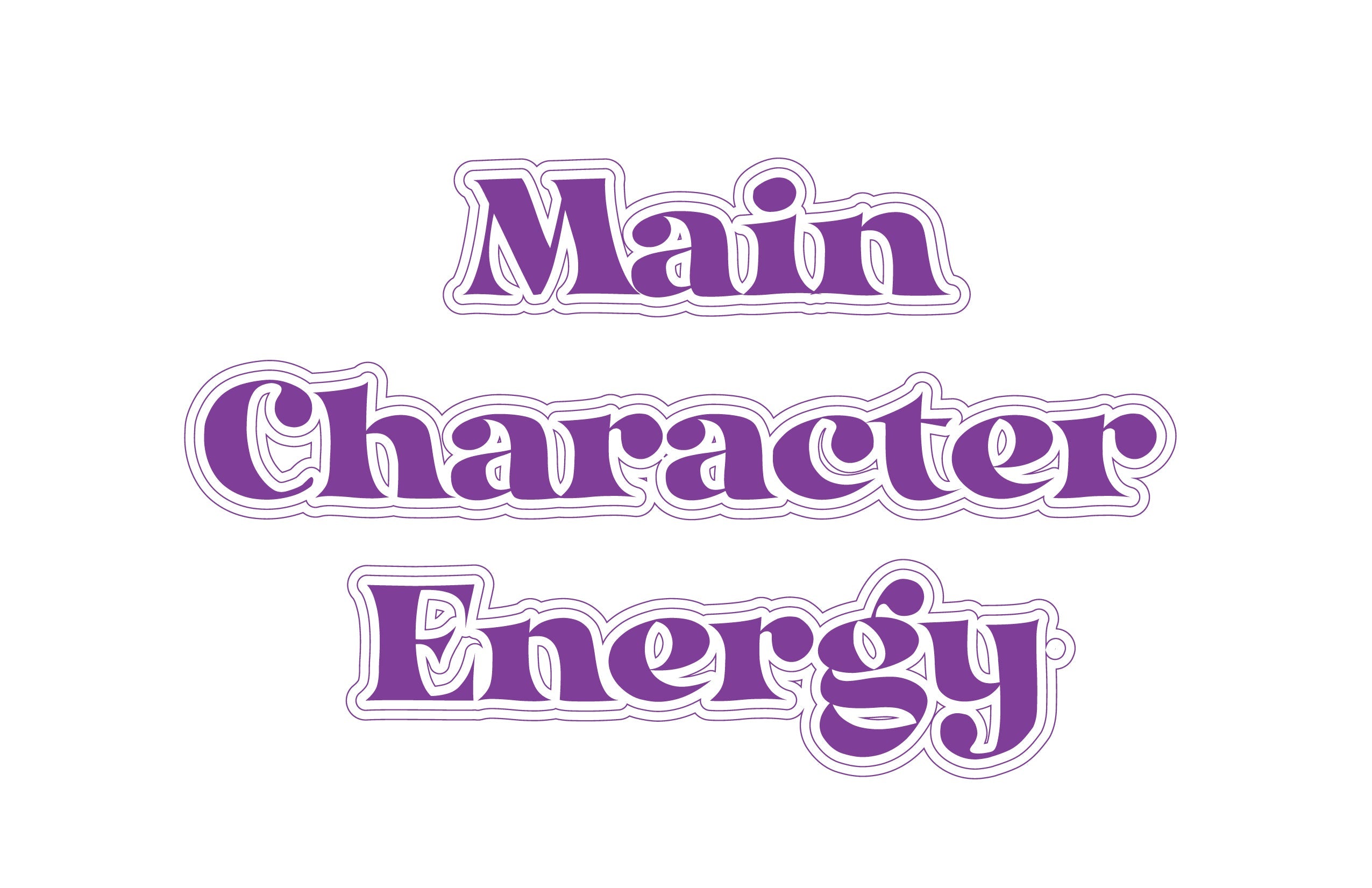Main Character Energy Mirror Sticker set featuring three stylish designs on a vinyl sheet, perfect for wall decor.