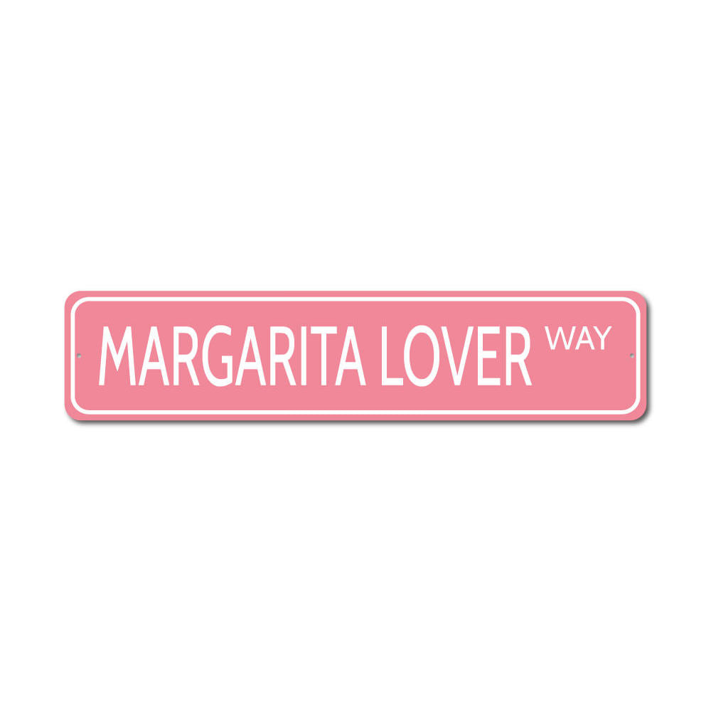 Margarita Lover Sign made of high-quality aluminum, featuring vibrant colors and a fun design, perfect for home decor.