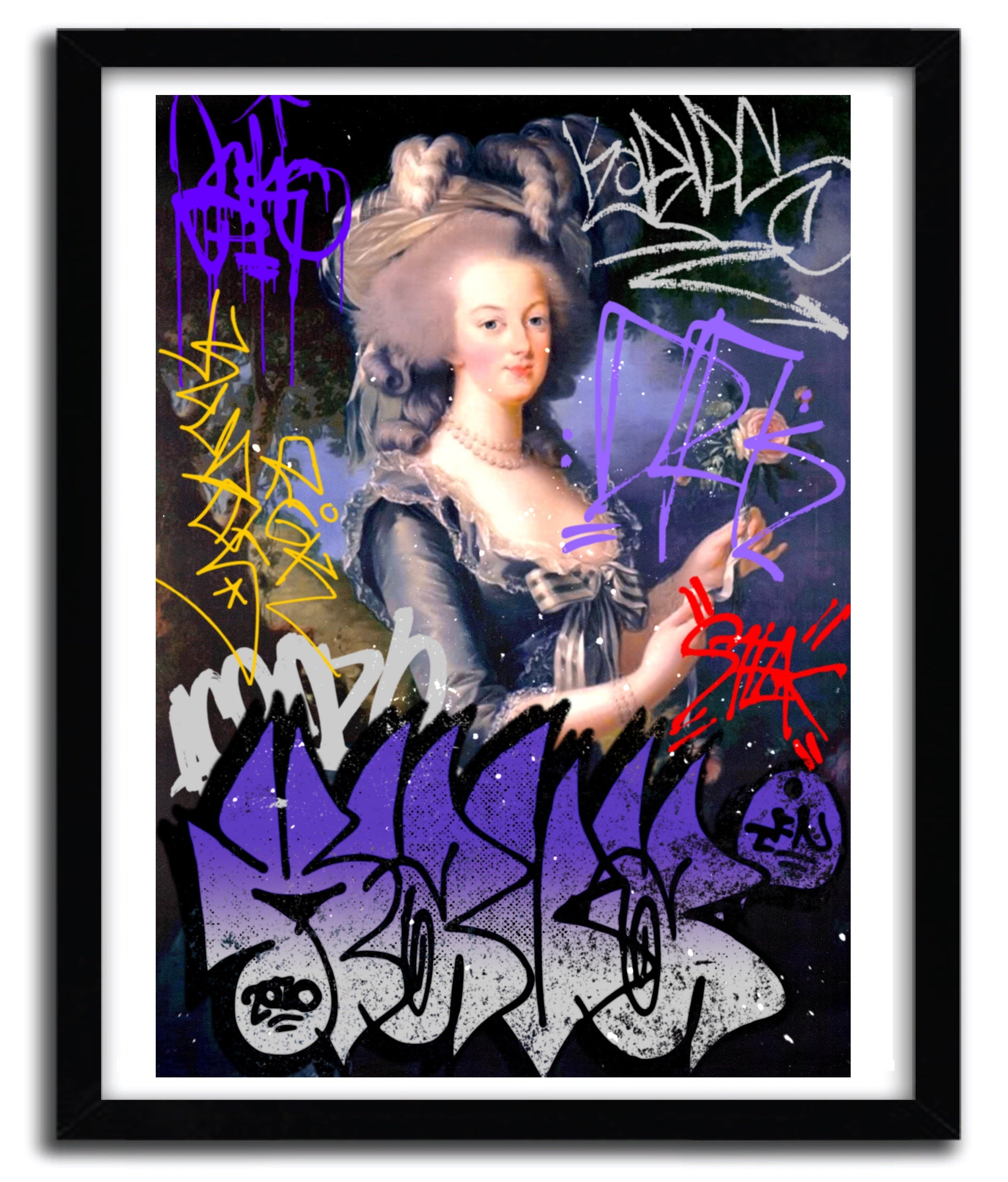 Art print of Marie Antoinette by SUSHILOVE, showcasing vibrant colors on fine arts paper.