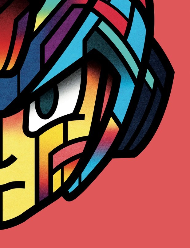 MEGA MAN artwork by VAN ORTON, featuring vibrant colors and retro gaming design on fine art paper.