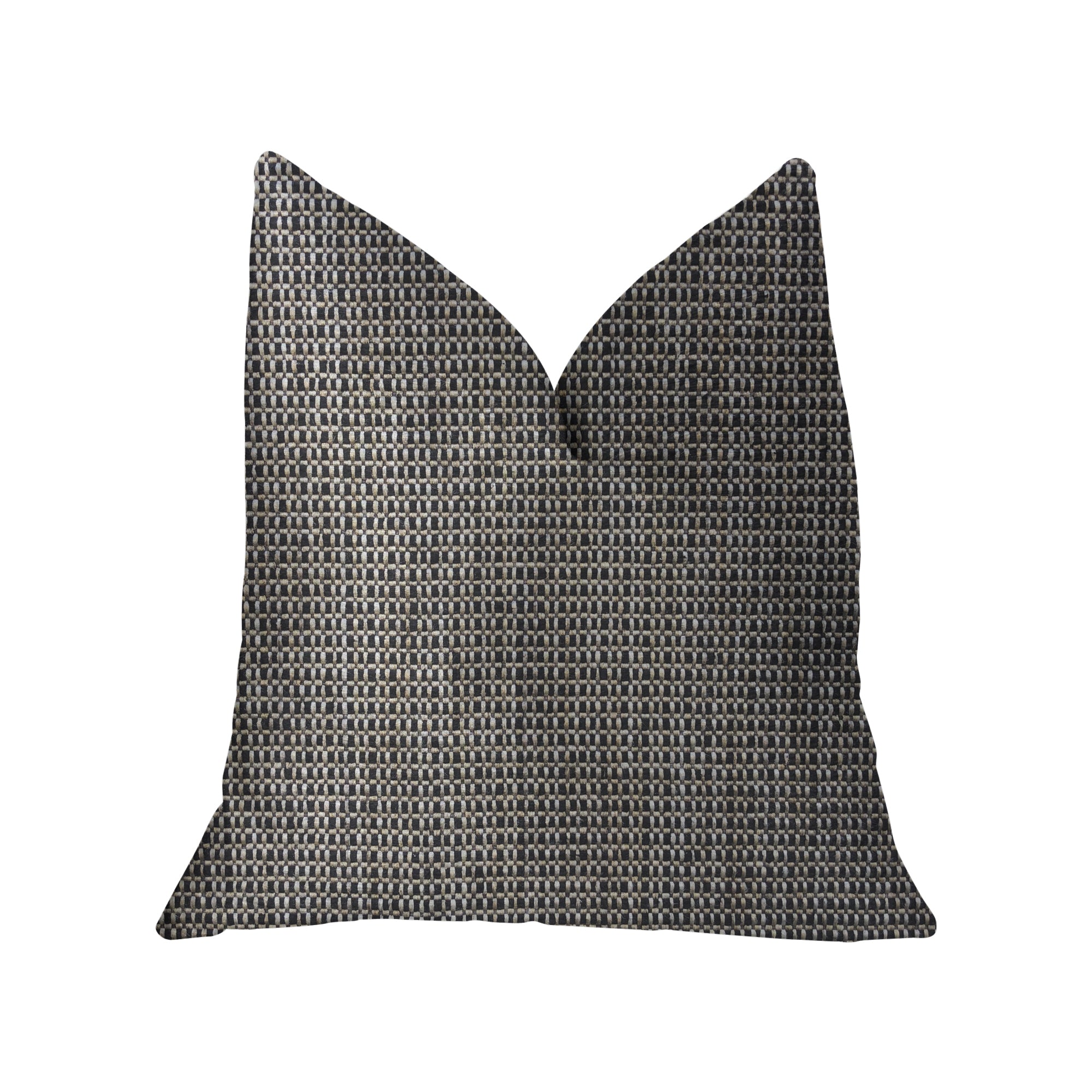 Melbourne Beige and Black Luxury Throw Pillow showcasing elegant design and textured pattern, perfect for modern home decor.