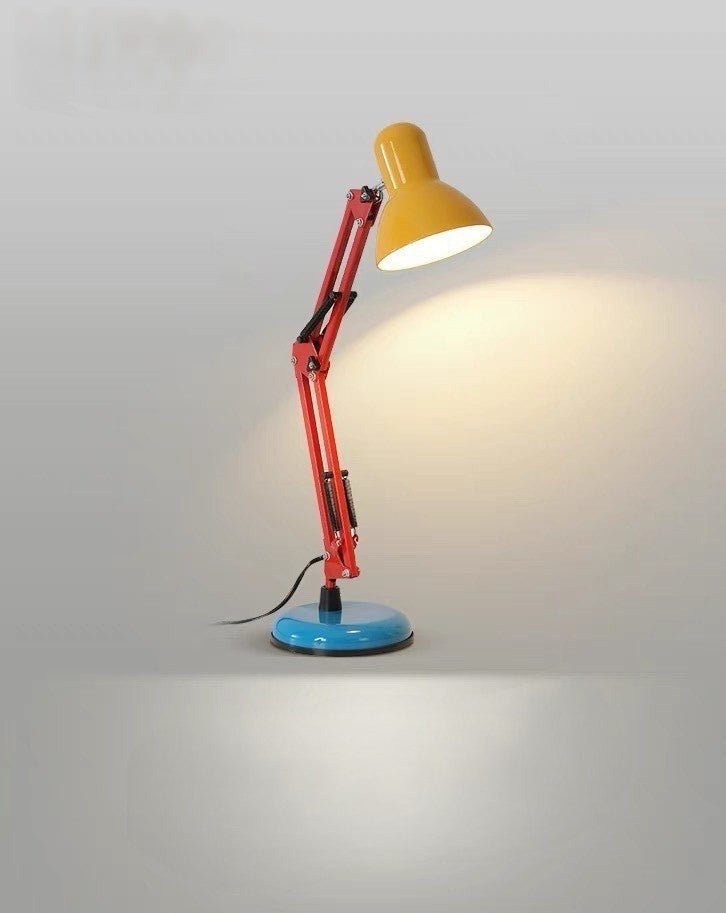 Memphis Retro Table Lamp showcasing vibrant colors and adjustable design, perfect for study and bedside use.