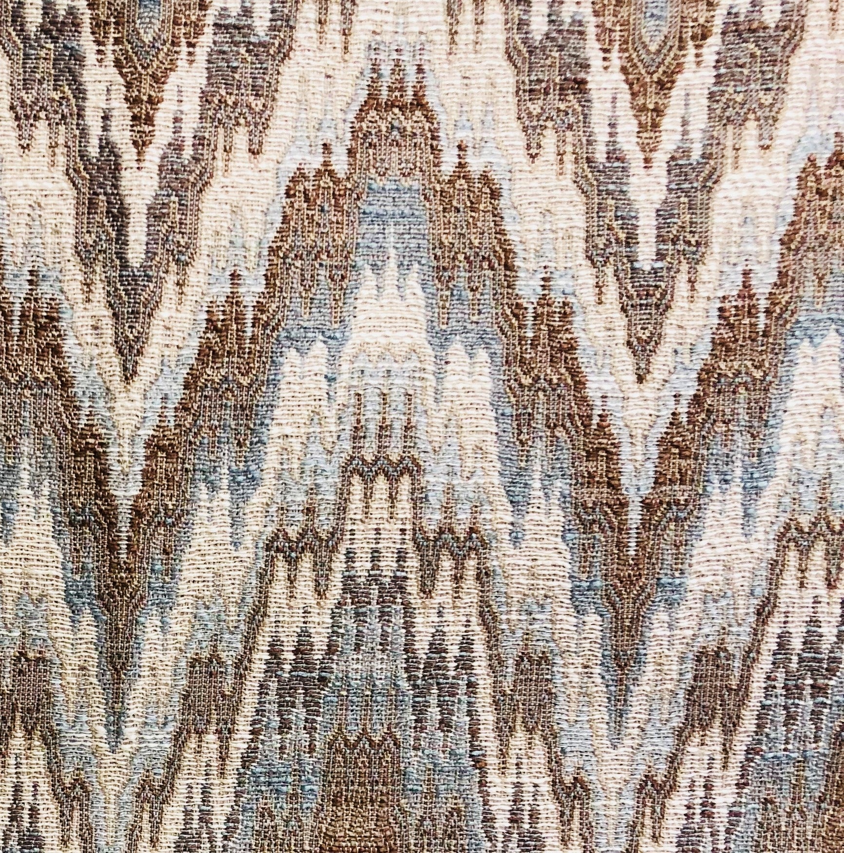 Mid Night Oblique Ridge Wave Luxury Throw Pillow featuring a stylish oblique ridge pattern in brown, blue, and beige colors, with a soft fabric blend.