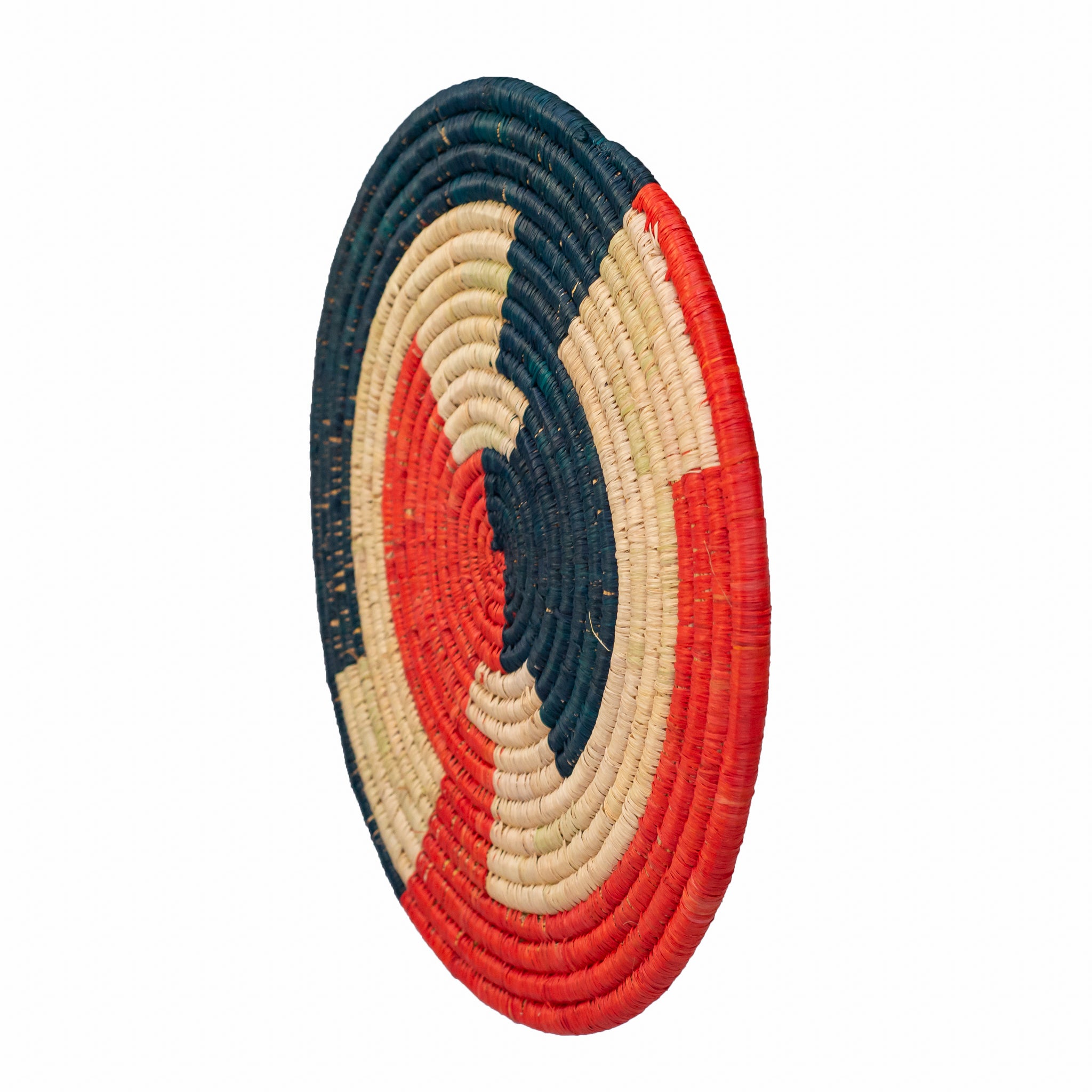 Mikumi Handwoven Eco-Friendly Trivet showcasing authentic African weaving design with vibrant colors and intricate patterns.