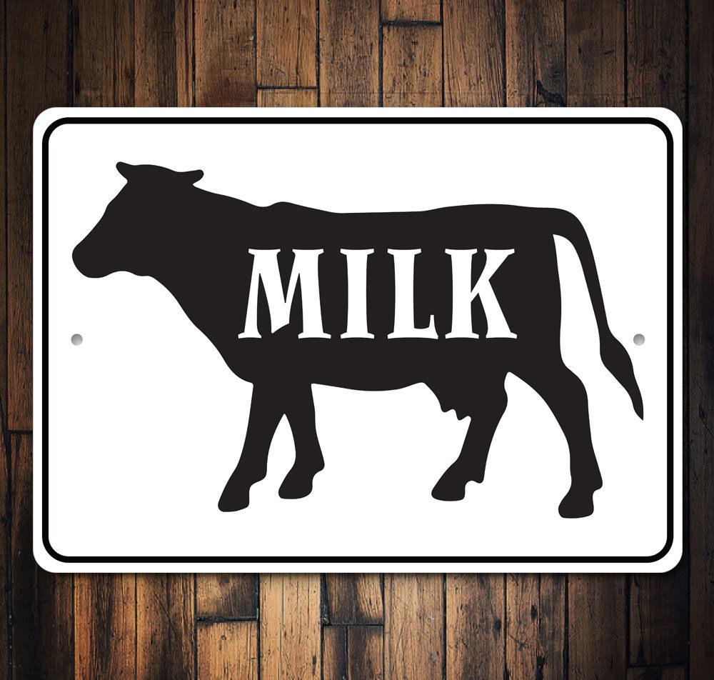 Customizable Milk Sign made of high-quality aluminum, perfect for home decor.