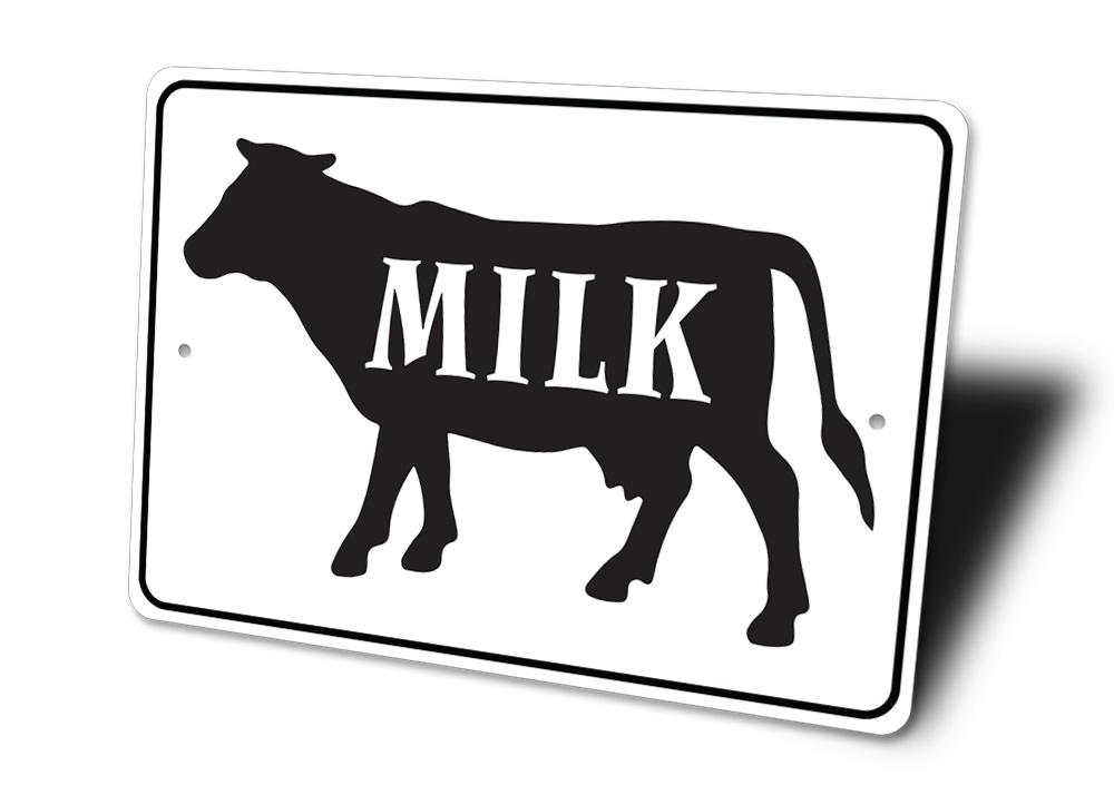 Customizable Milk Sign made of high-quality aluminum, perfect for home decor.