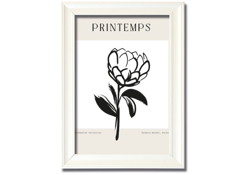 A beautifully framed Minimalist Plant print showcasing elegant simplicity, available in various frame colours.