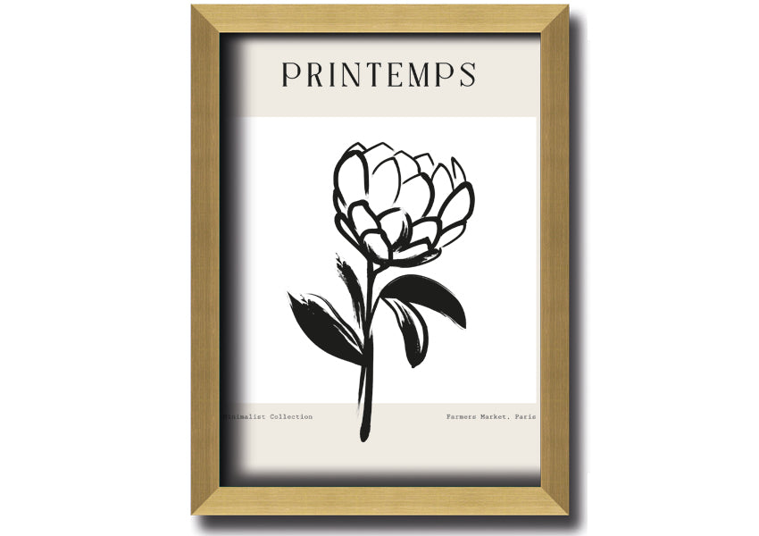 A beautifully framed Minimalist Plant print showcasing elegant simplicity, available in various frame colours.