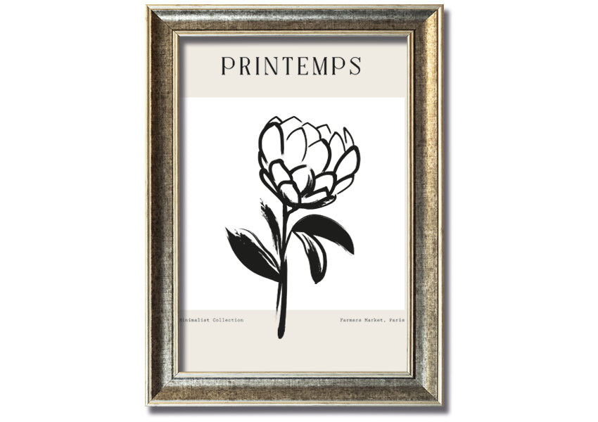 A beautifully framed Minimalist Plant print showcasing elegant simplicity, available in various frame colours.