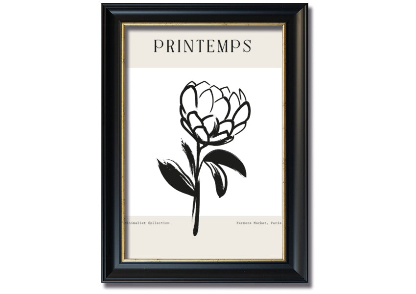 A beautifully framed Minimalist Plant print showcasing elegant simplicity, available in various frame colours.