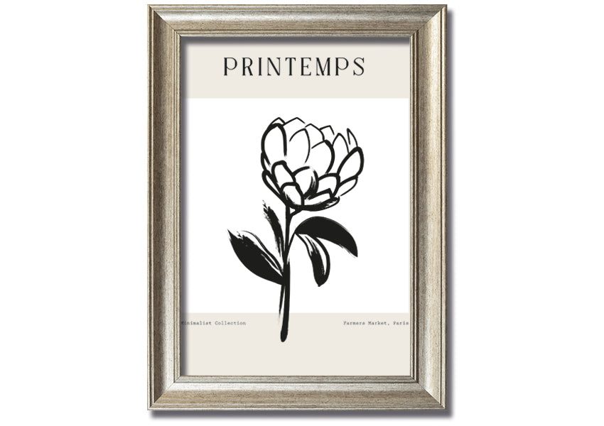 A beautifully framed Minimalist Plant print showcasing elegant simplicity, available in various frame colours.