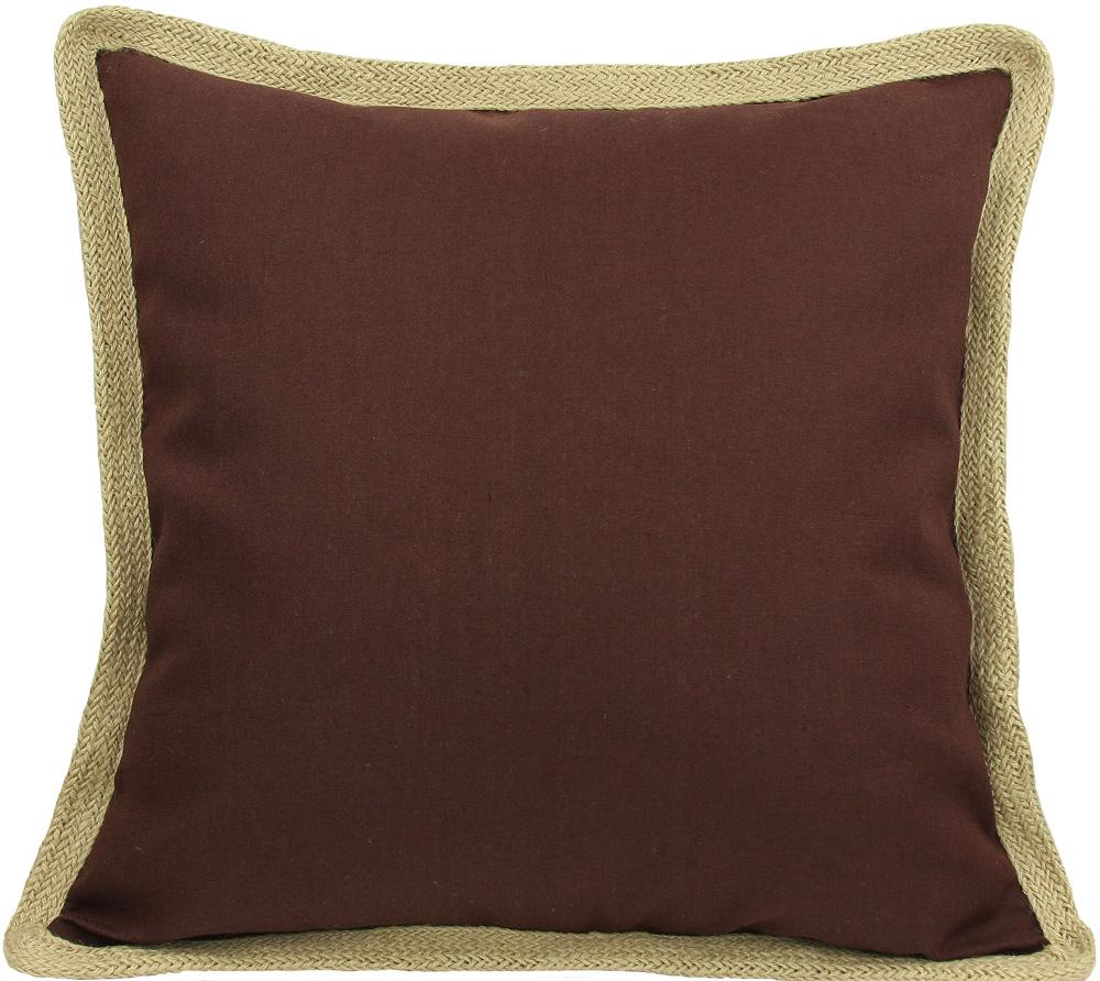 ML111308 Classic Jute Trimmed Pillow in solid color with jute edging, 20x20 inches, perfect for home decor.