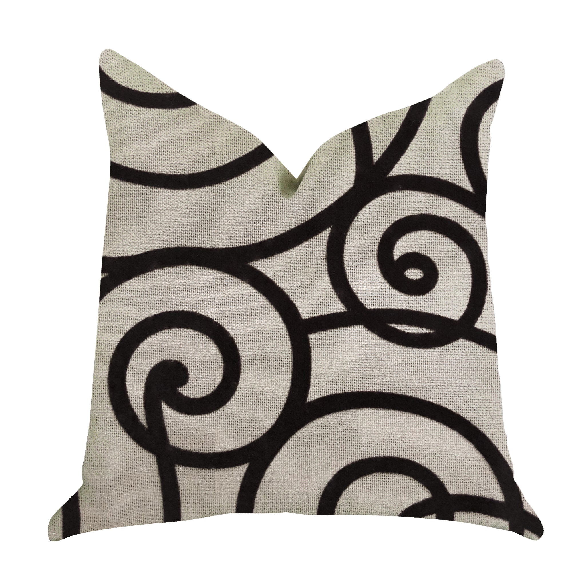 Moda Capella Black and White Luxury Throw Pillow featuring elegant design and invisible zipper closure.