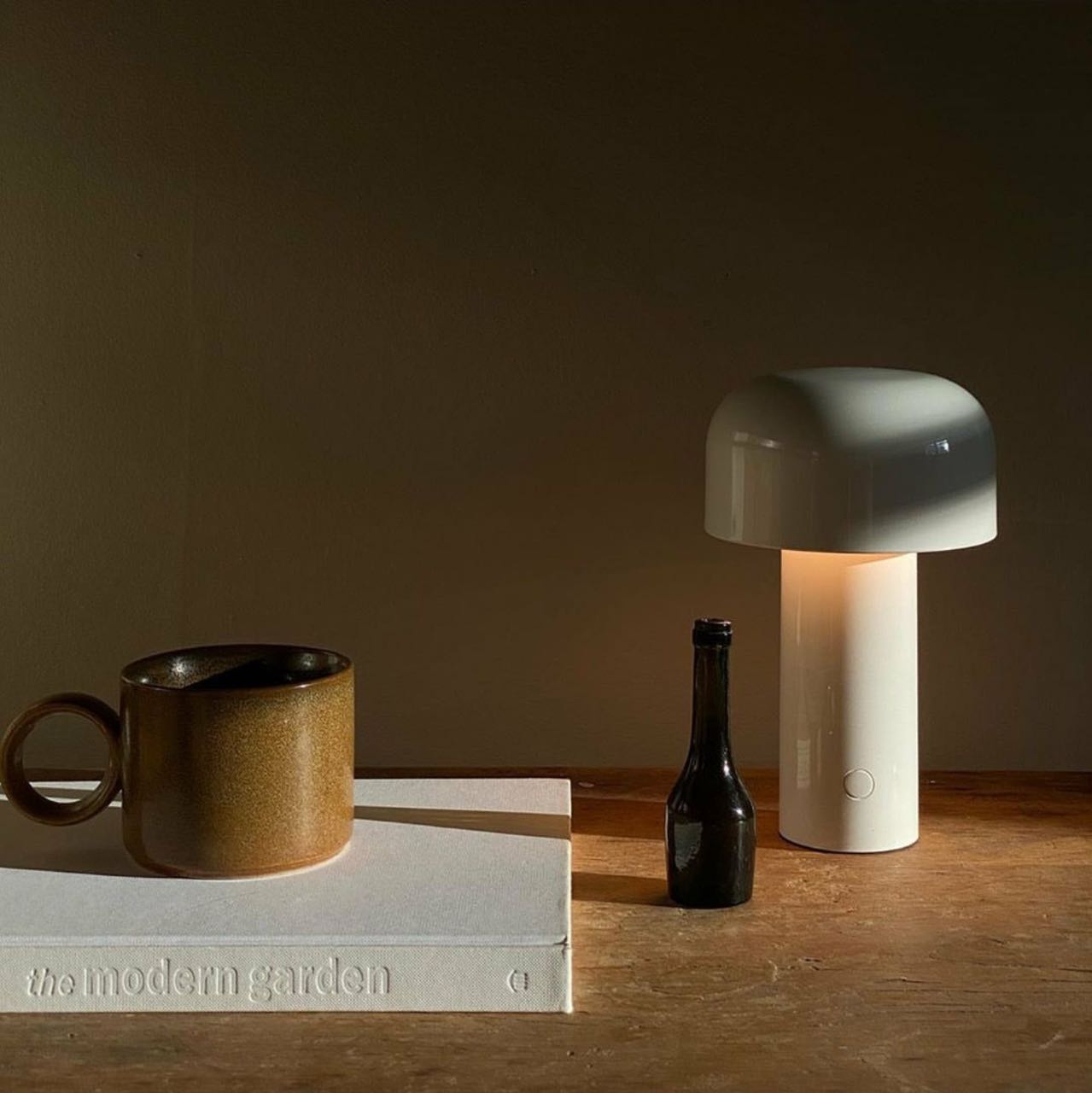 Mushroom Beside Lamp in vibrant colors, showcasing its modern design and adjustable brightness features.