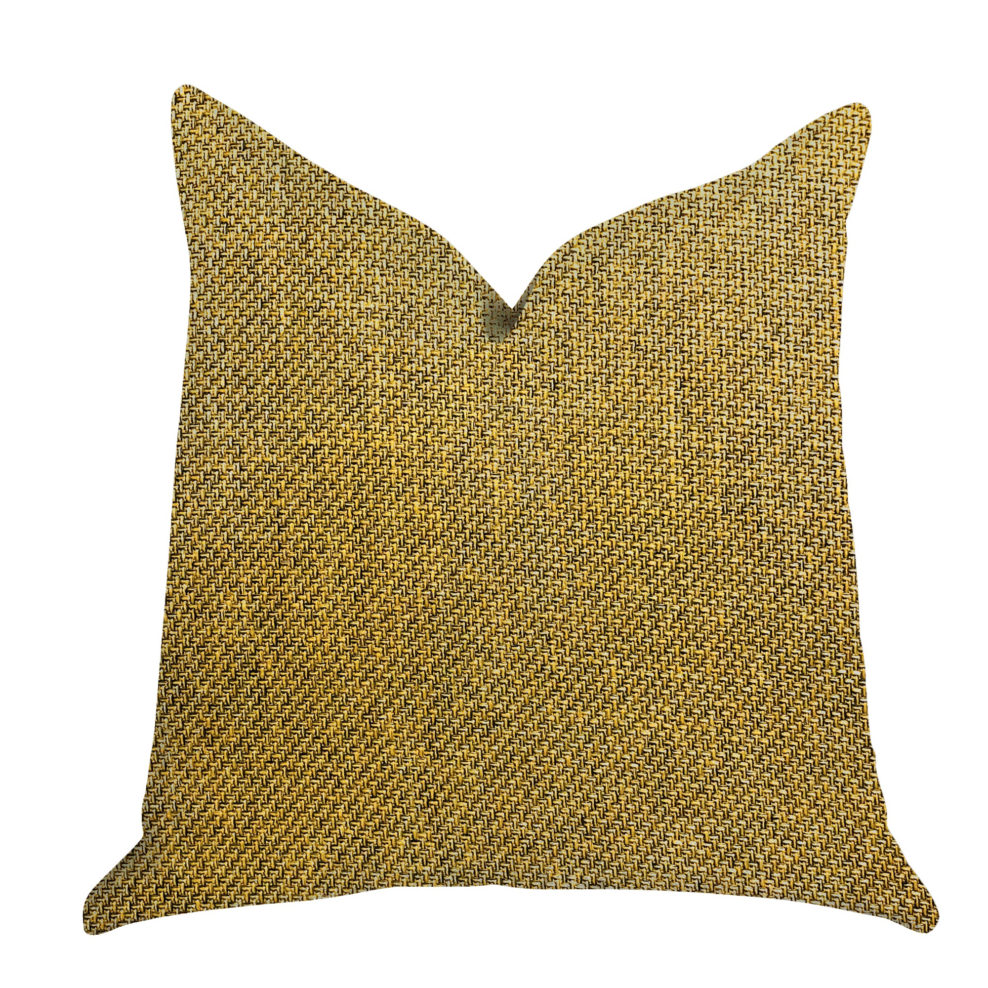 Mustard Seed Luxury Throw Pillow in Dark Yellow, featuring a double-sided design and invisible zipper, handmade in the USA.