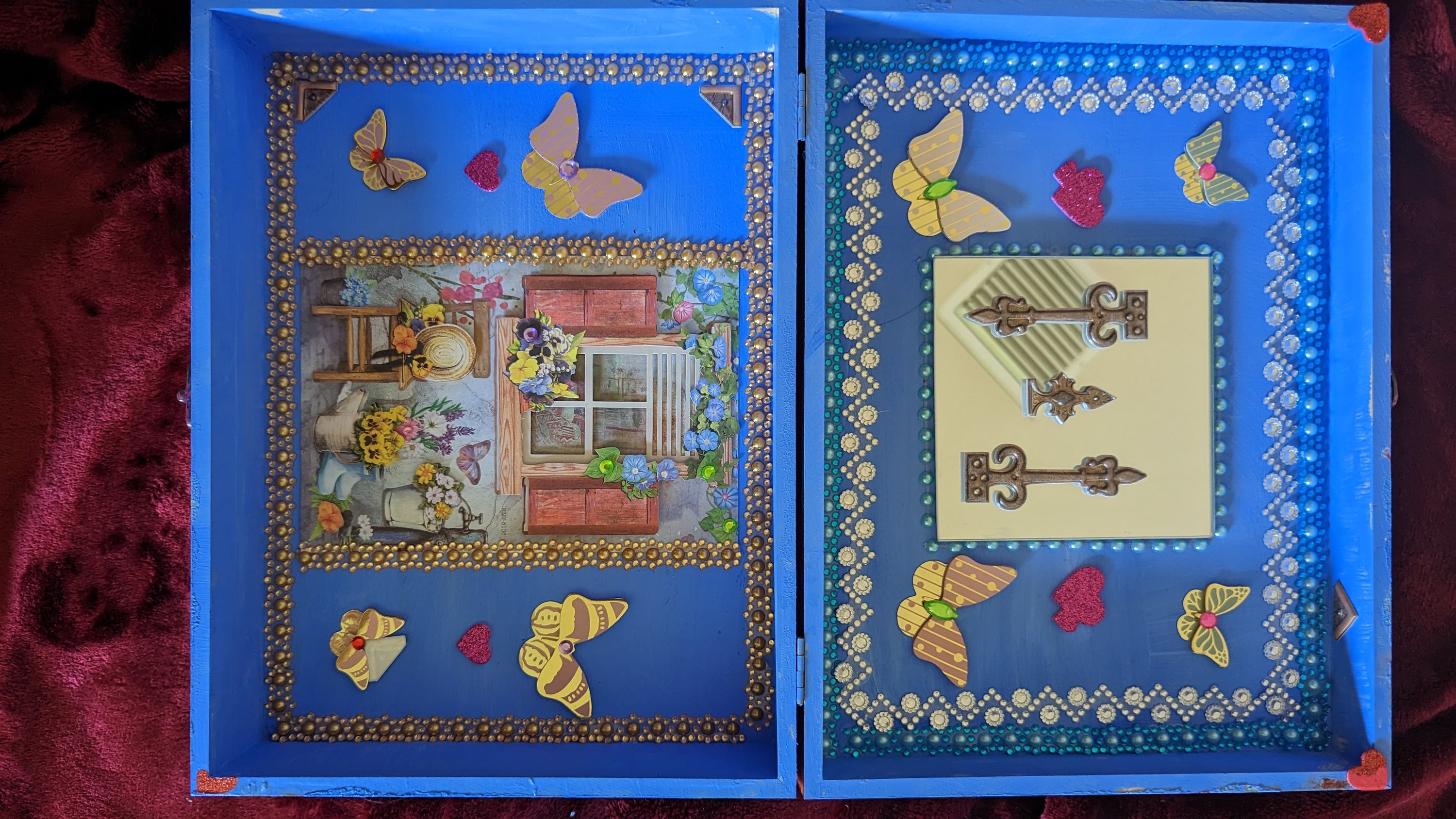 Mythic Wishbox Oil Painting featuring Sun Shangxiang, a hand-decorated art piece by Sharon Tatem, symbolizing dreams and wishes.