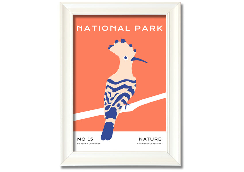 Framed print of a National Park Bird, showcasing vibrant colors and intricate details, available in various frame colors.