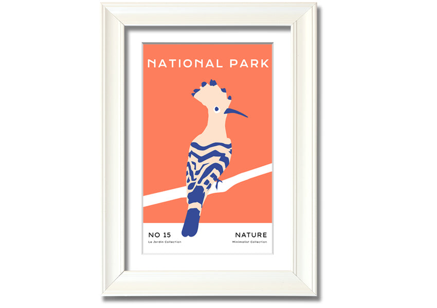 Framed print of a National Park Bird, showcasing vibrant colors and intricate details, available in various frame colors.