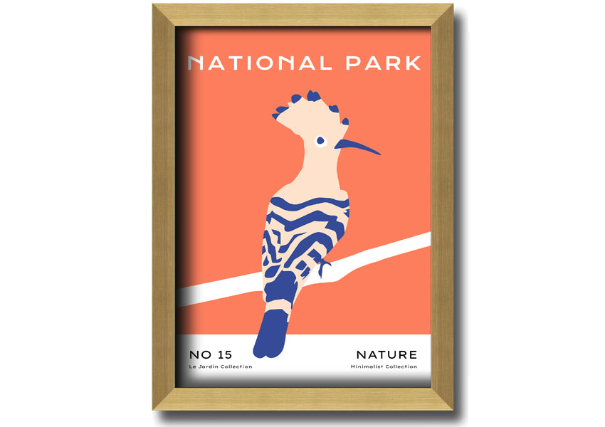 Framed print of a National Park Bird, showcasing vibrant colors and intricate details, available in various frame colors.