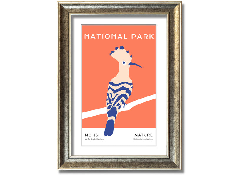 Framed print of a National Park Bird, showcasing vibrant colors and intricate details, available in various frame colors.