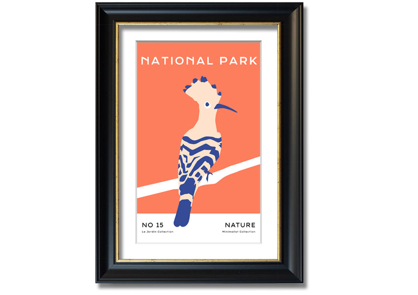 Framed print of a National Park Bird, showcasing vibrant colors and intricate details, available in various frame colors.