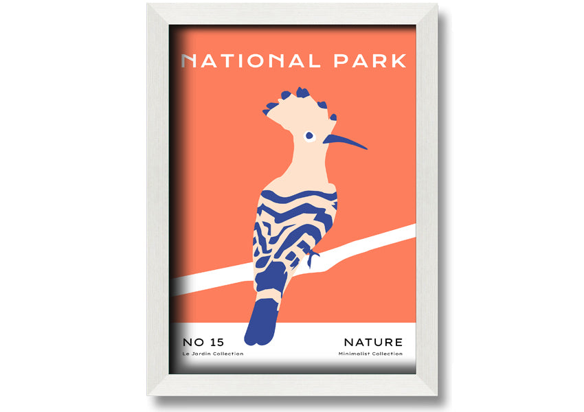 Framed print of a National Park Bird, showcasing vibrant colors and intricate details, available in various frame colors.