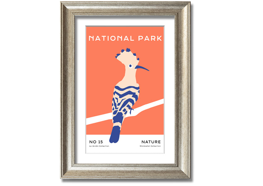Framed print of a National Park Bird, showcasing vibrant colors and intricate details, available in various frame colors.