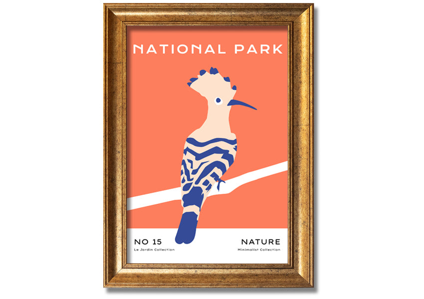 Framed print of a National Park Bird, showcasing vibrant colors and intricate details, available in various frame colors.