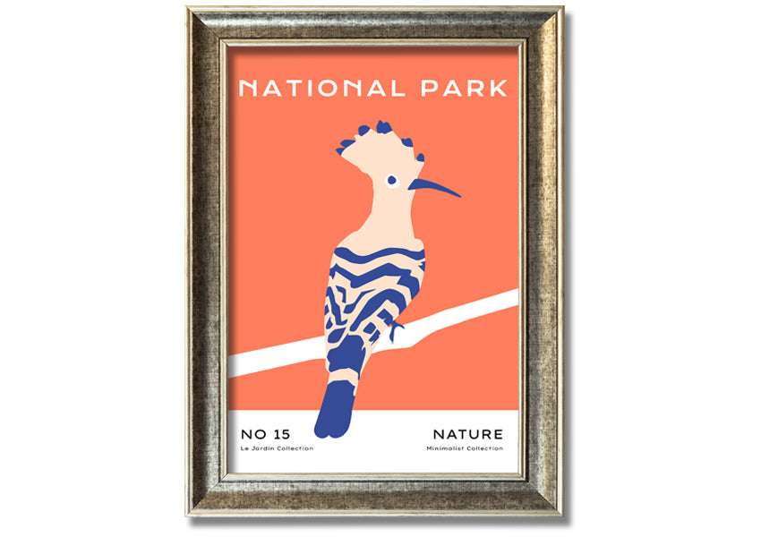 Framed print of a National Park Bird, showcasing vibrant colors and intricate details, available in various frame colors.